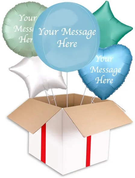 Personalised Blue and Mint Orbz Balloon