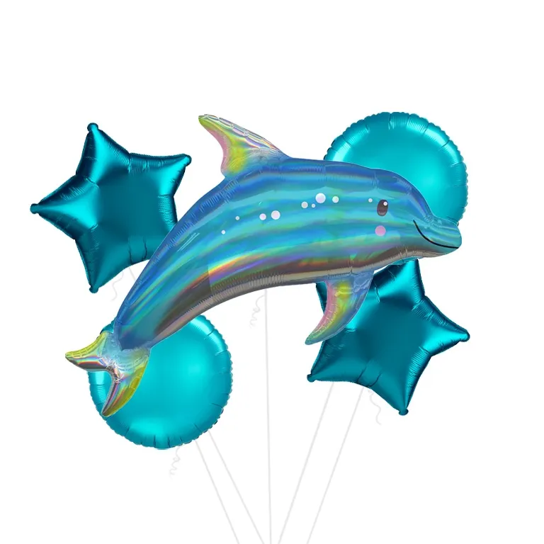 Iridescent Blue Dolphin Supershape Balloon