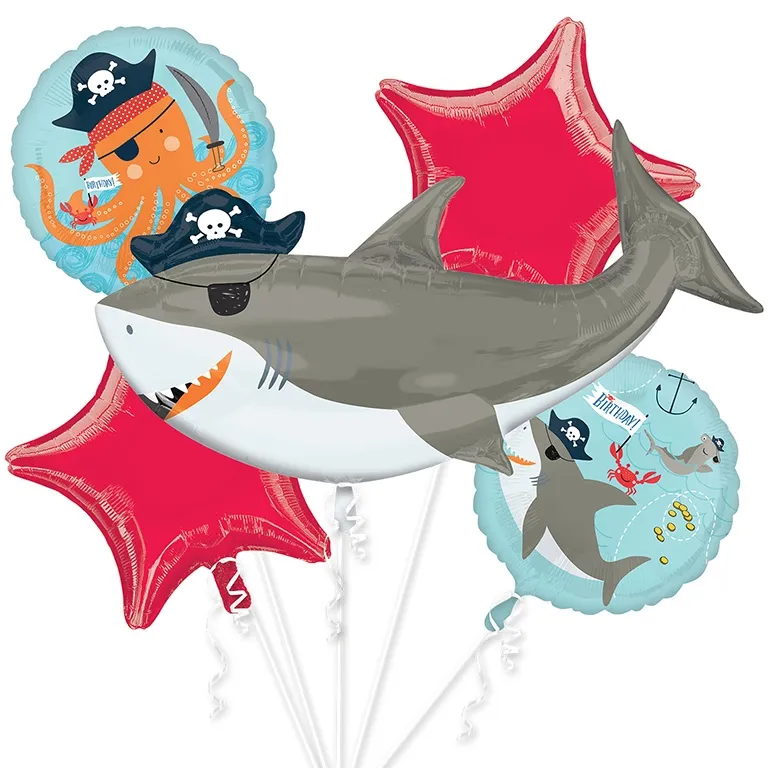 Pirate Shark Birthday Balloon Bouquet
