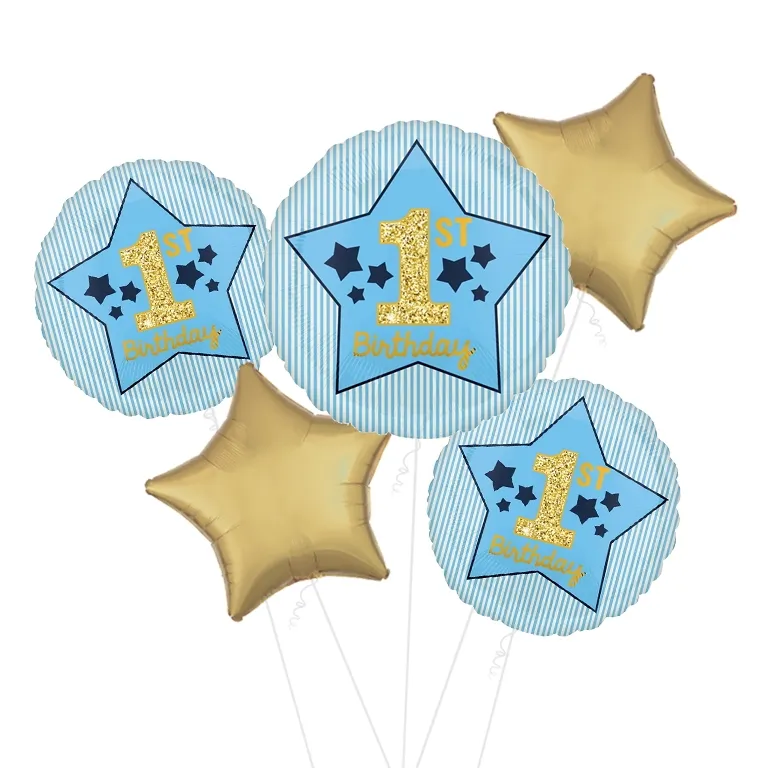 1st Birthday Boy Star Balloon