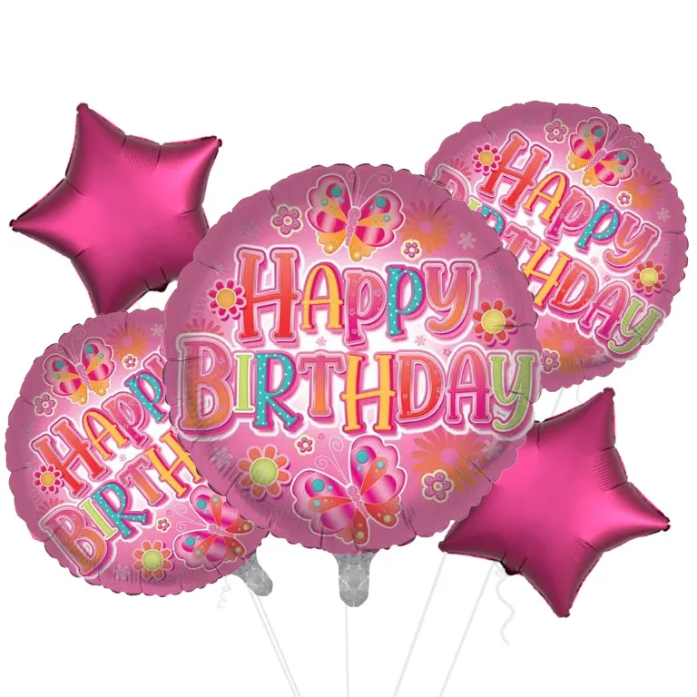 Special Celebration Happy Birthday Pink Butterfly Foil Balloon