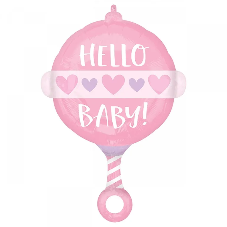 Baby Girl Rattle Balloon