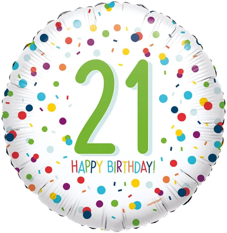 Confetti 21st Birthday Balloon