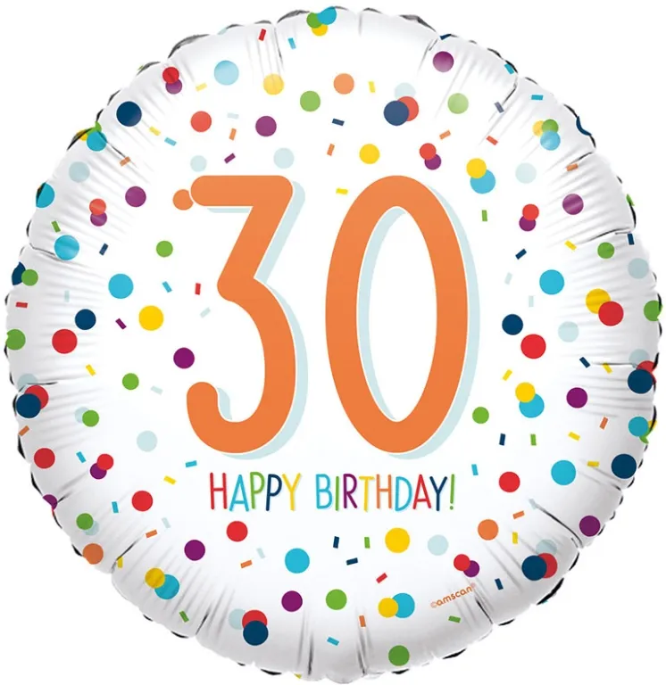 Confetti 30th  Birthday Balloon