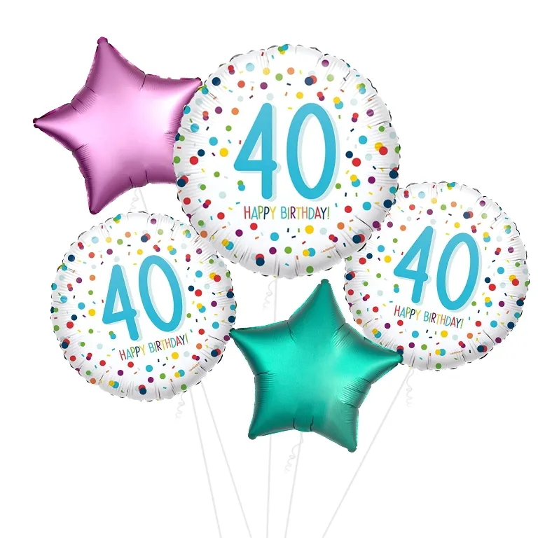 Confetti 40th Birthday Balloon