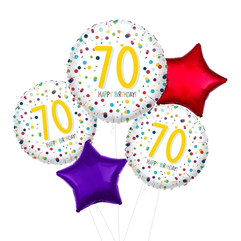 Confetti 70th Birthday Balloon