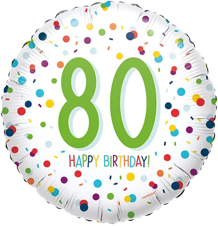 Confetti 80th Birthday Balloon