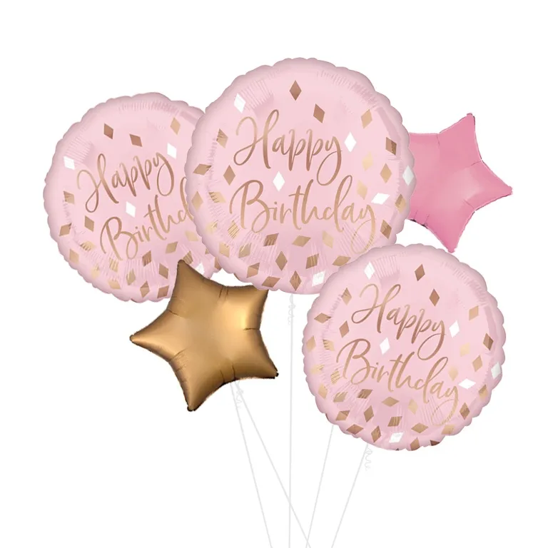 Blush Happy Birthday Standard Balloon
