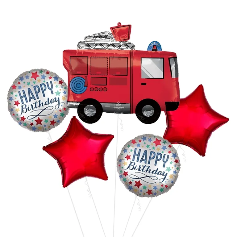 Fire Truck SuperShape Balloon Bouquet