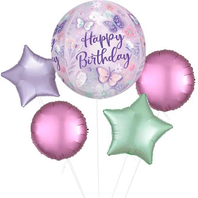 Orbz Flutters Happy Birthday Balloon