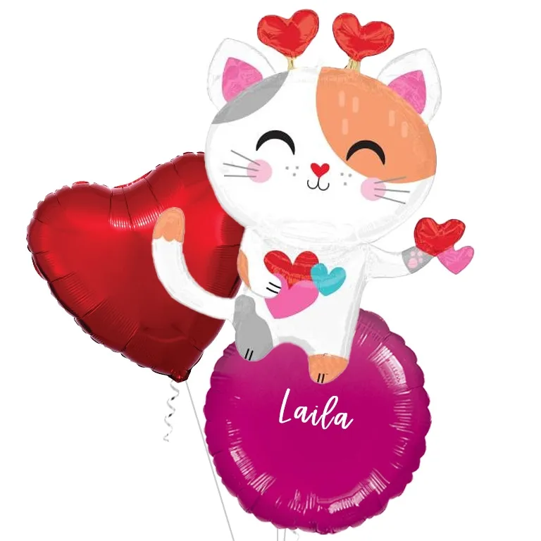  Purr-Fect Valentine Kitty SuperShape Foil Balloon 
