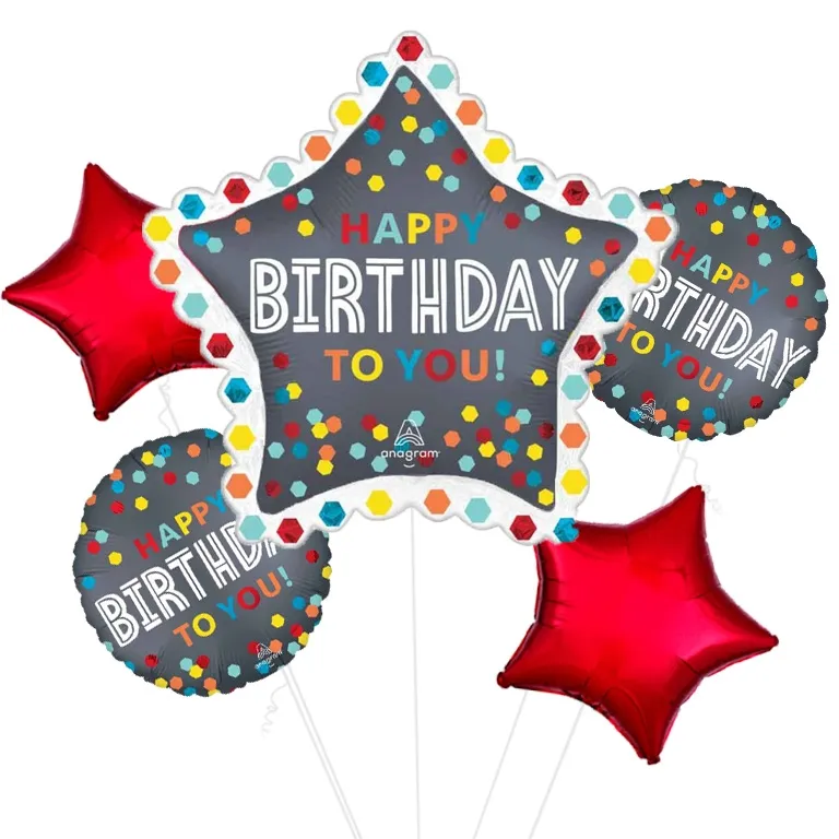 Satin Confetti Burst Supershape Balloon