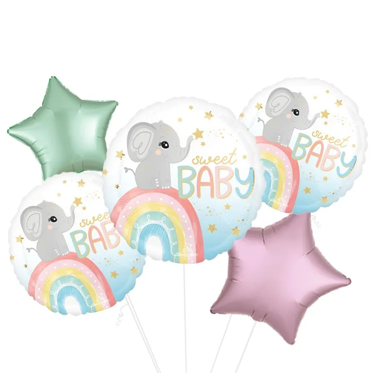 Satin Baby Elephant Foil Balloon