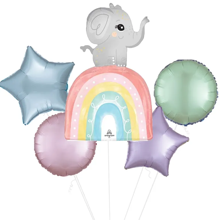 Baby Elephant Rainbow Satin SuperShape Foil Balloon