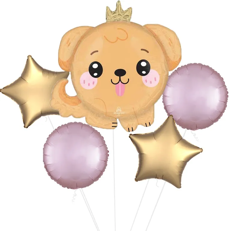 Kawaii Puppy Roly Polies Foil Balloon