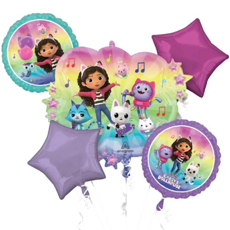 Gabbys Dollhouse Cloud Foil Balloon Bouquet