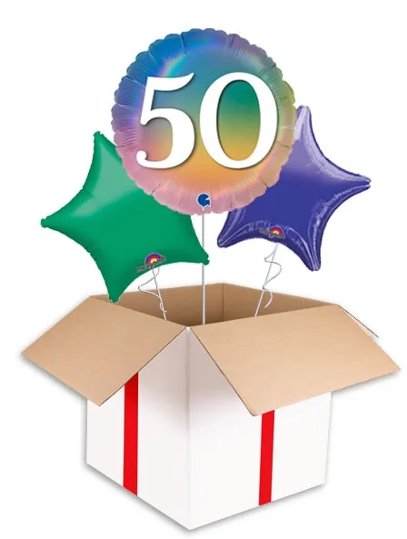 Colourful Rainbow 50th Balloon