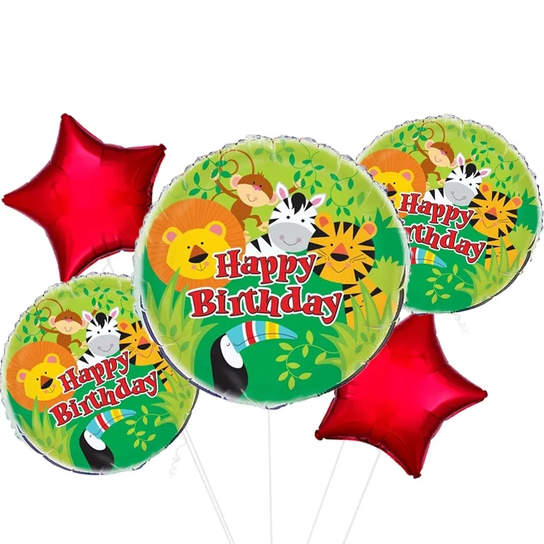 Animal Jungle Happy Birthday Foil Balloon