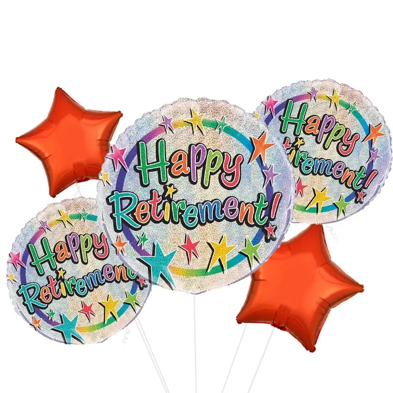 Happy Retirement Prism Round Foil Balloon