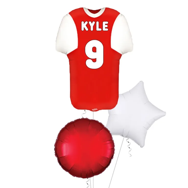 Red and White Football Shirt SuperShape Balloon