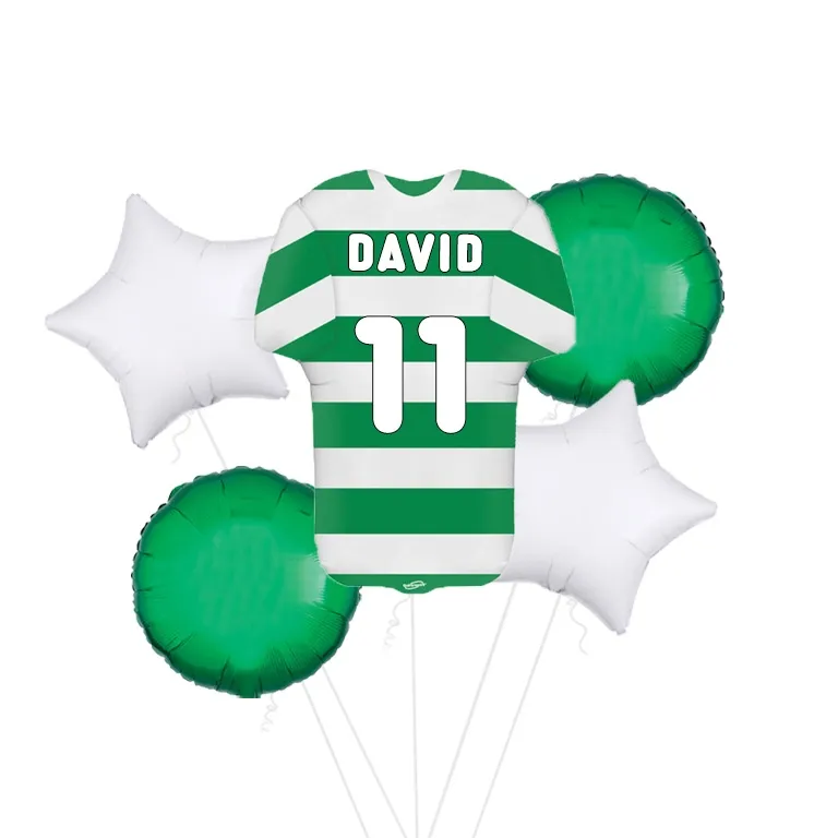 Green and White Football Shirt SuperShape Balloon