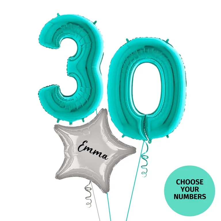 Tiffany Two Digit Number Balloons 10-99