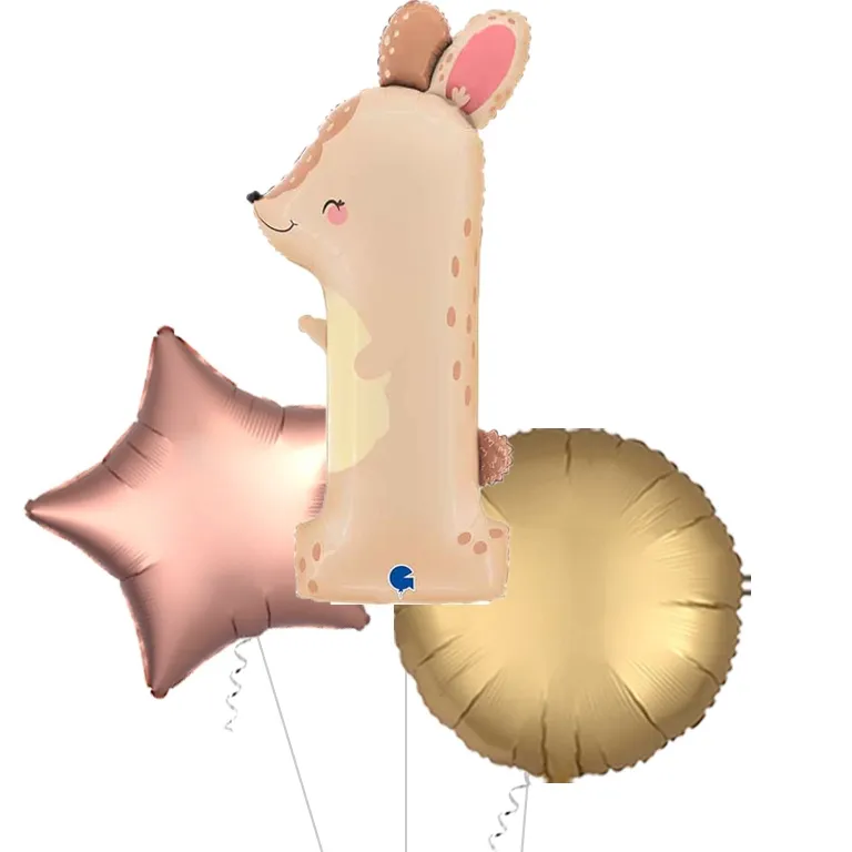 Puppyloons Number 1 Bunny Foil Balloon
