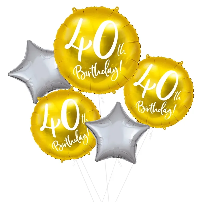 40th Birthday Gold Foil Balloon