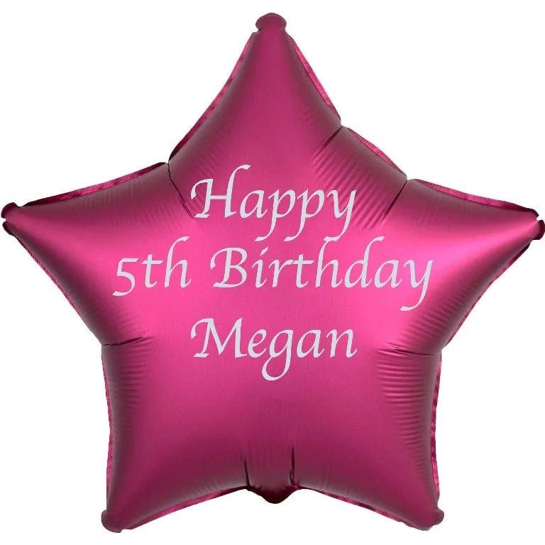 Personalised Fuschia Stars Balloon