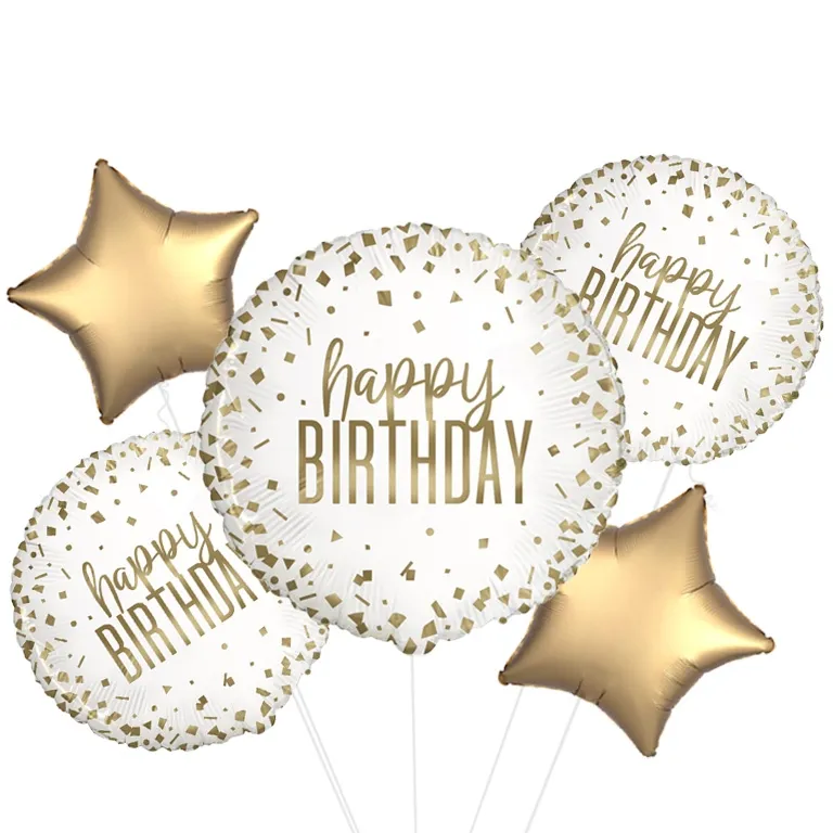 Gold Confetti Foil Birthday Balloon