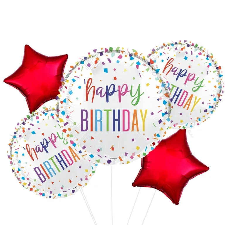 Bright Confetti Happy Birthday Foil Balloon