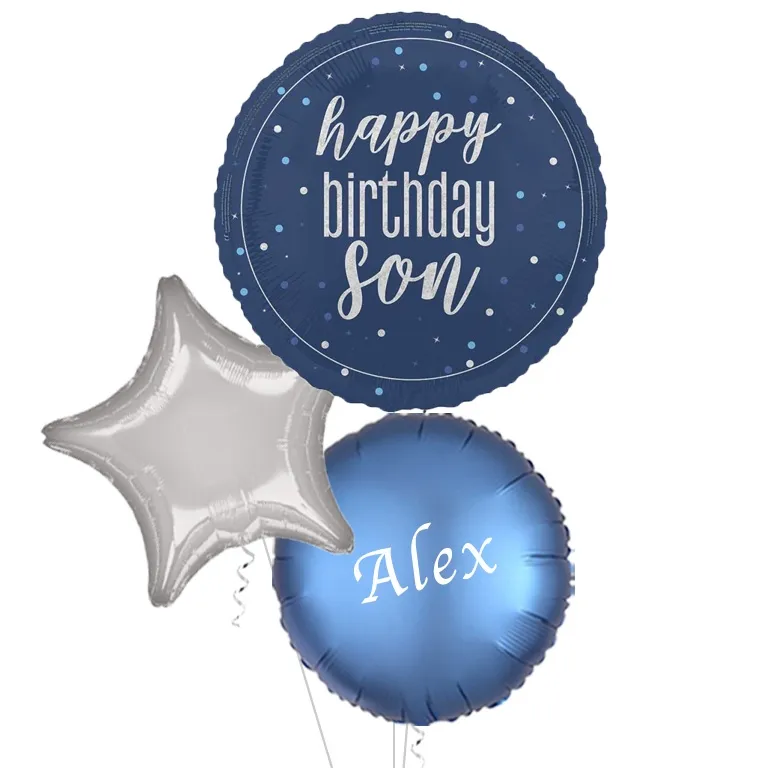 Glitz Blue Son Foil Balloon