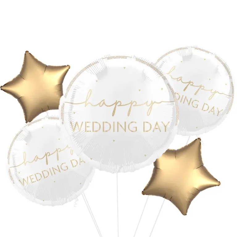 Happy Wedding Day Round Foil Balloon