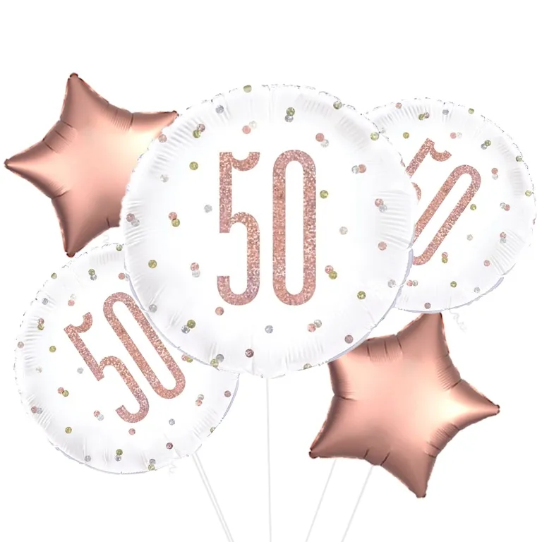 50th Birthday Glitz Rose Gold Balloon