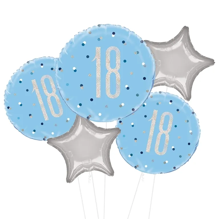 Glitz Blue and Silver 18th Balloon