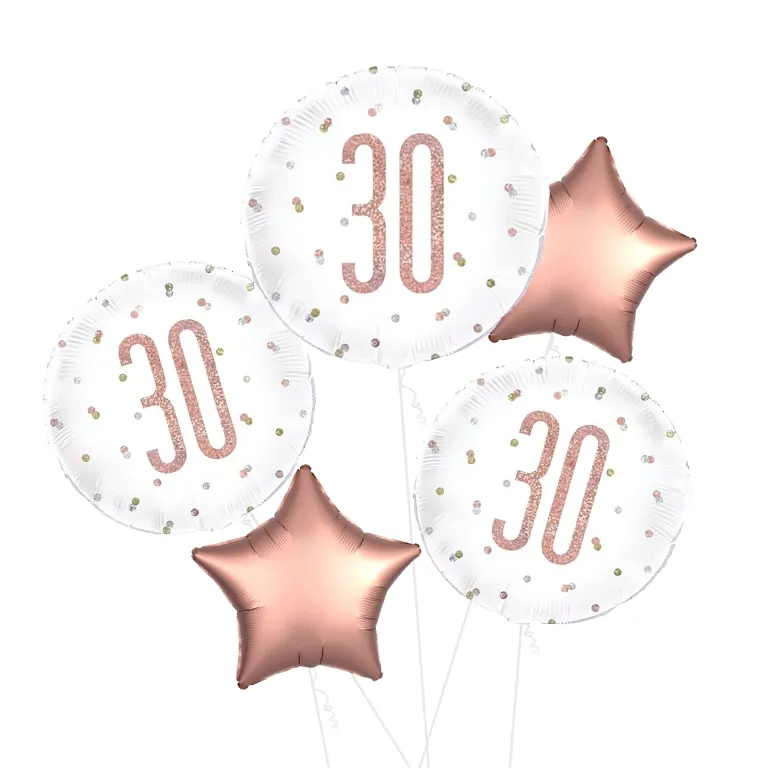 30th Birthday Glitz Rose Gold Balloon