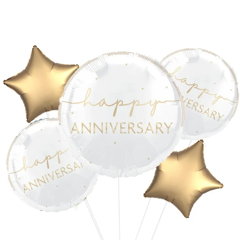 Happy Anniversary Gold Script Foil Balloon