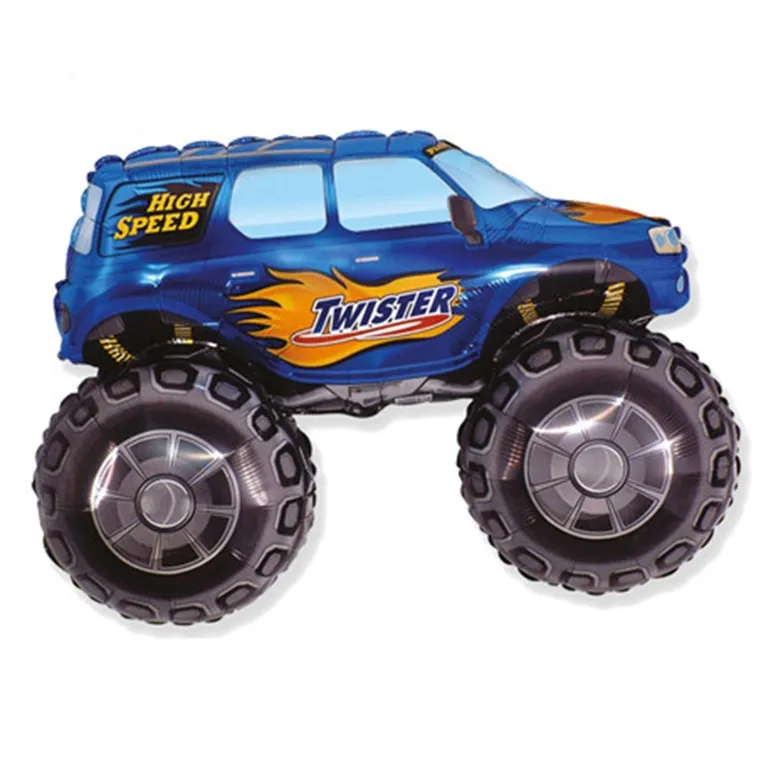 Blue Monster Truck Foil Balloon