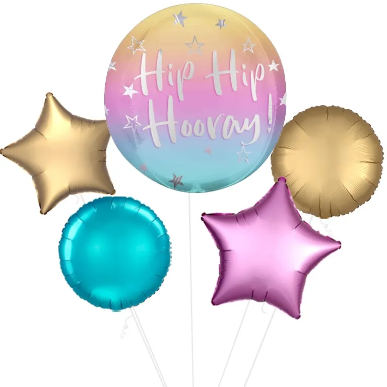 Ombre Hip Hip Hooray Sphere Balloon