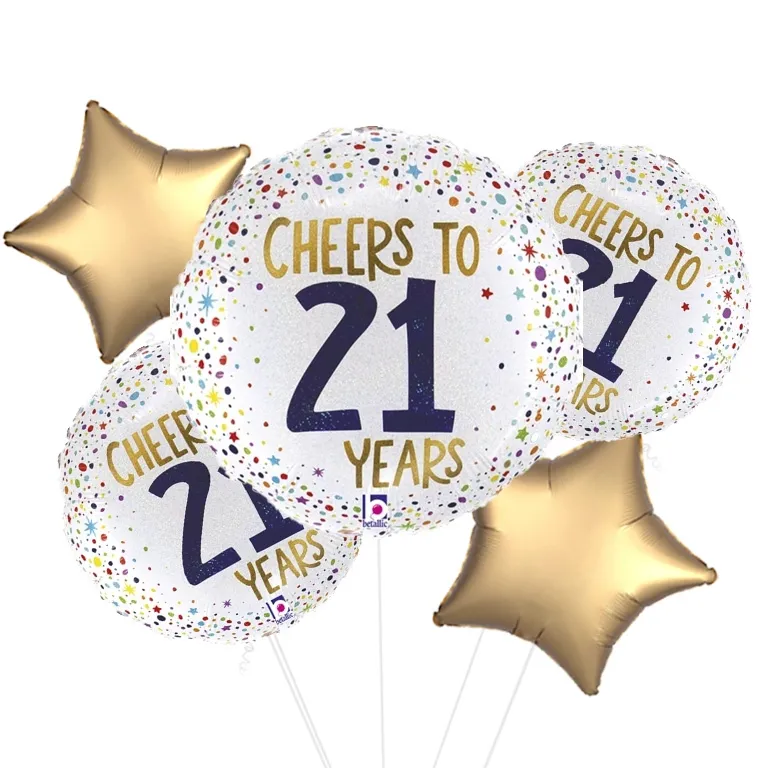 Cheers To 21 Rainbow Balloon