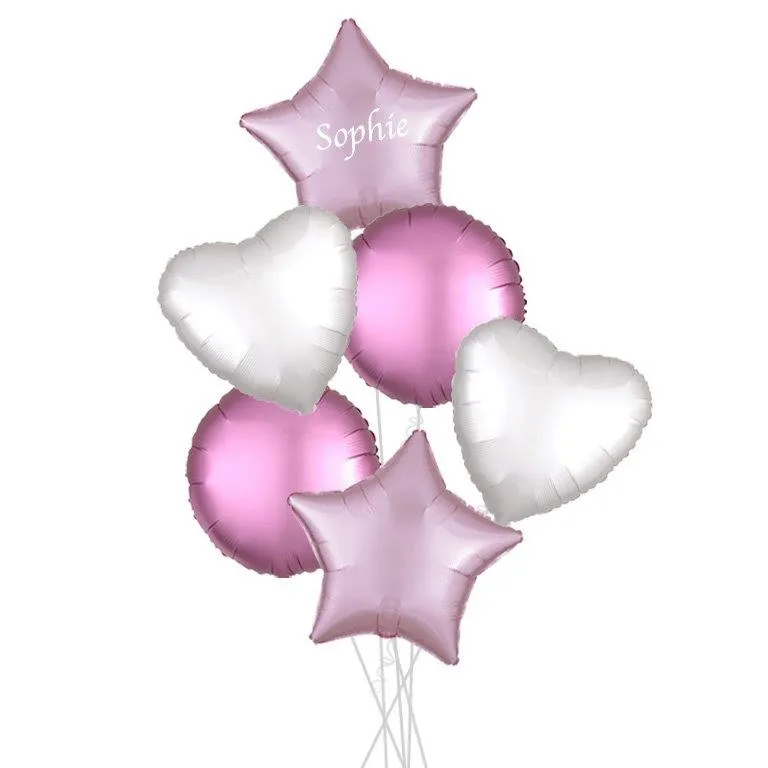 Personalised Baby Pinks Satin Party Bouquets