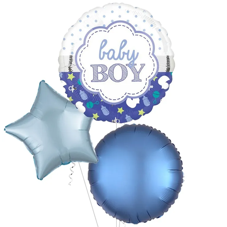 Baby Boy Blue and White Balloon