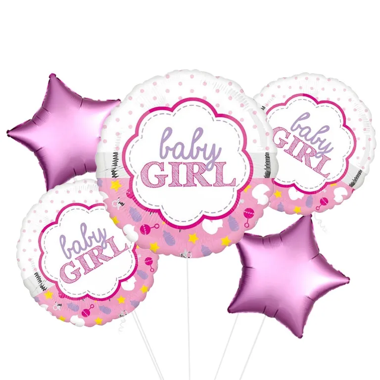Baby Girl Pink and White Balloon