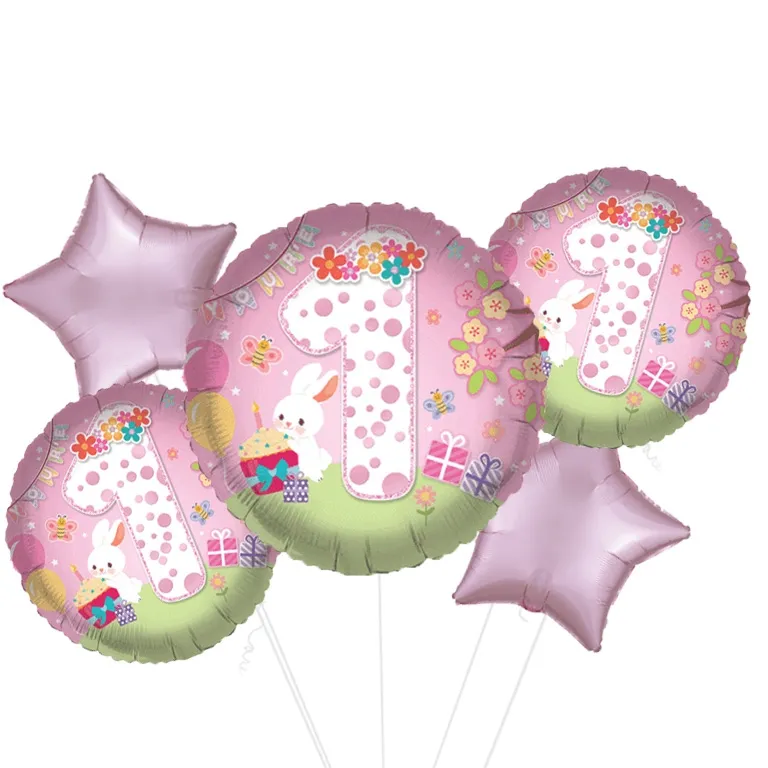Flower Party Age 1 Foil Balloon