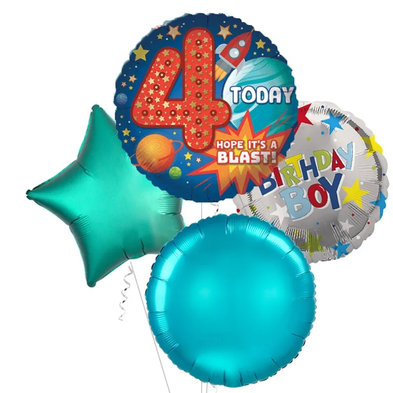 Space Adventure Age 4 Foil Balloon