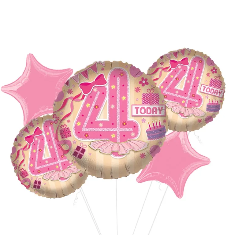 Ballerina Age 4 Foil Balloon