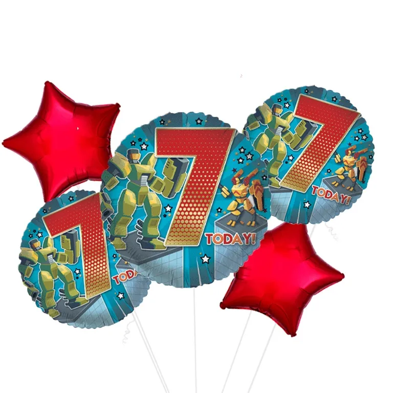 Robo Fighters Age 7 Foil Balloon