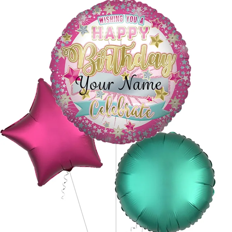 Supershape Personalised Pink Birthday Foil Balloon