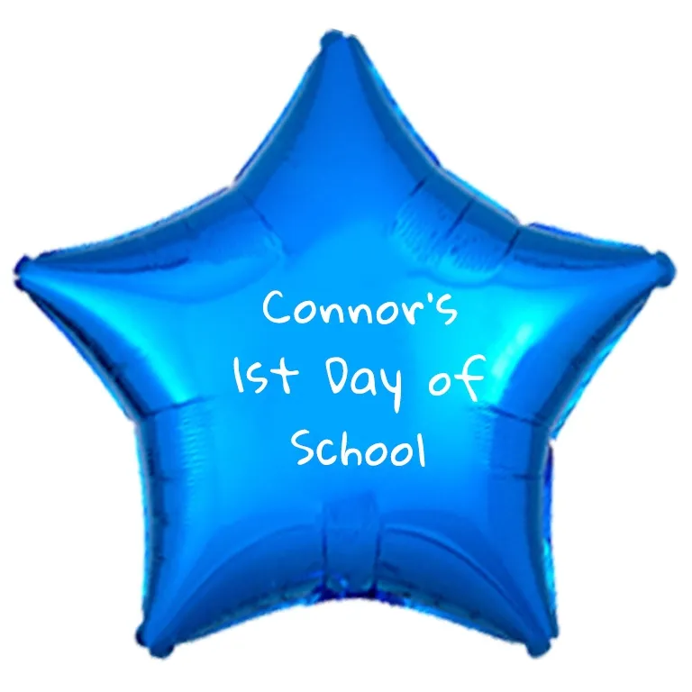 Personalised Azure Blue Star Balloon
