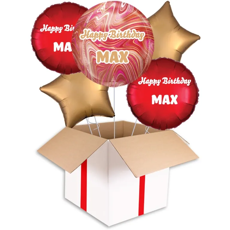 Personalised Red and Gold Orbz Balloon